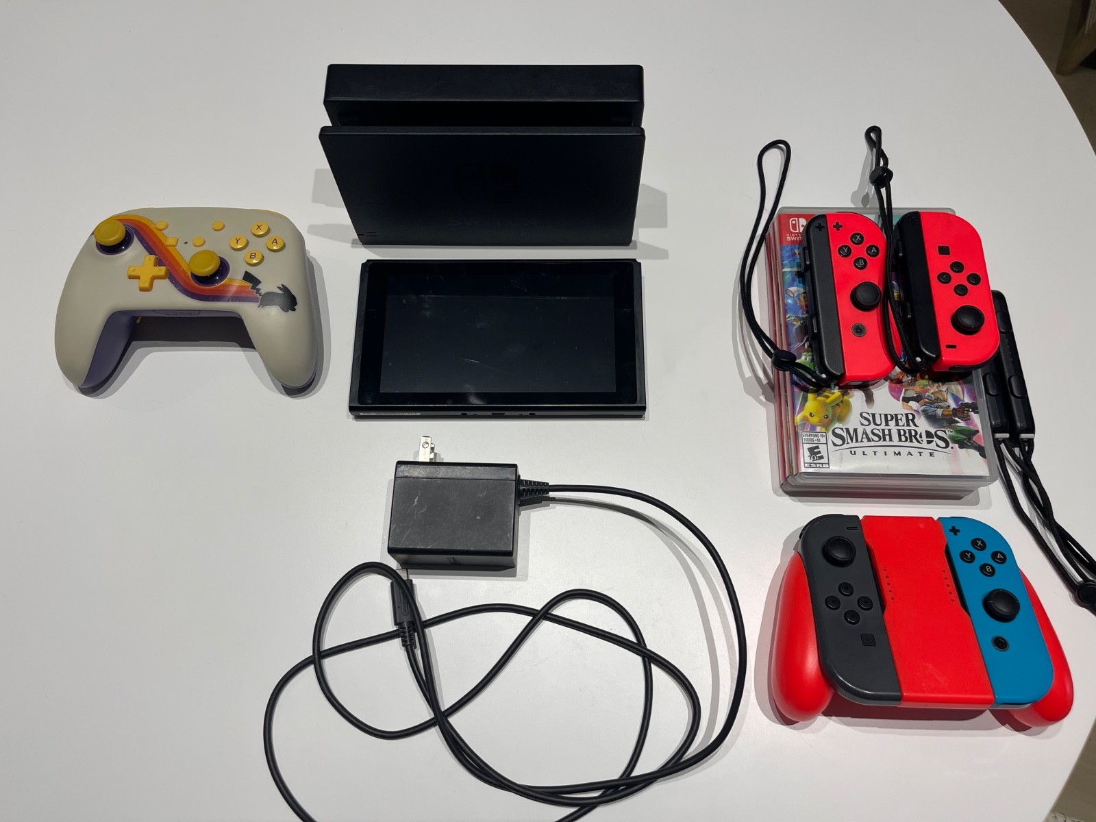 Nintendo Switch Console- All Accessories 5 Controllers + 3 Popular Games