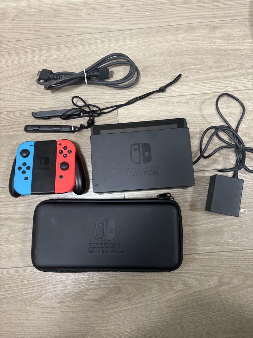Nintendo Switch Console Neon Blue/Red with Dock, Joy-Con, Charger, HDMI & Case