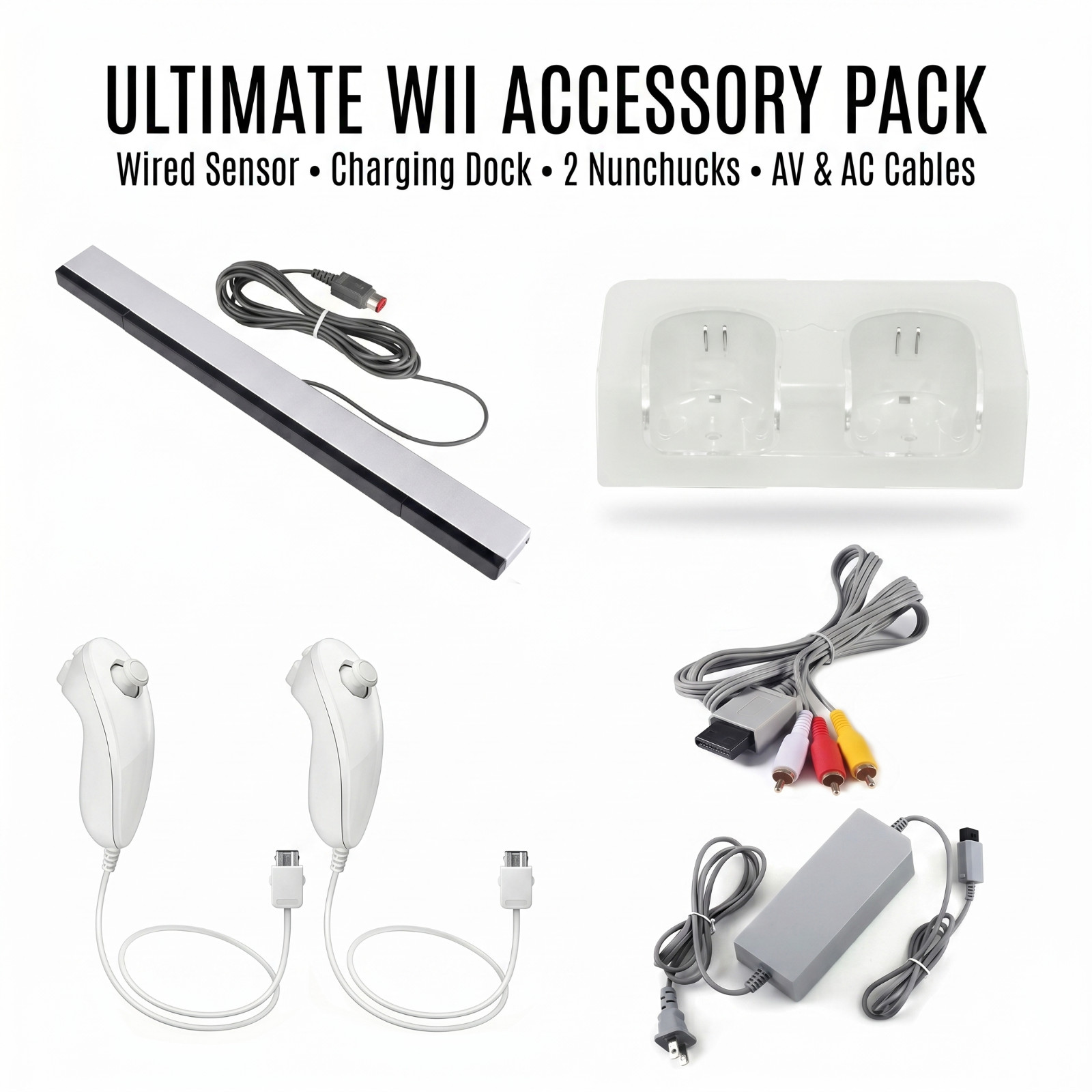 Nintendo Wii White | Console GameCube 2 Controllers Nunchucks | 1 year warranty