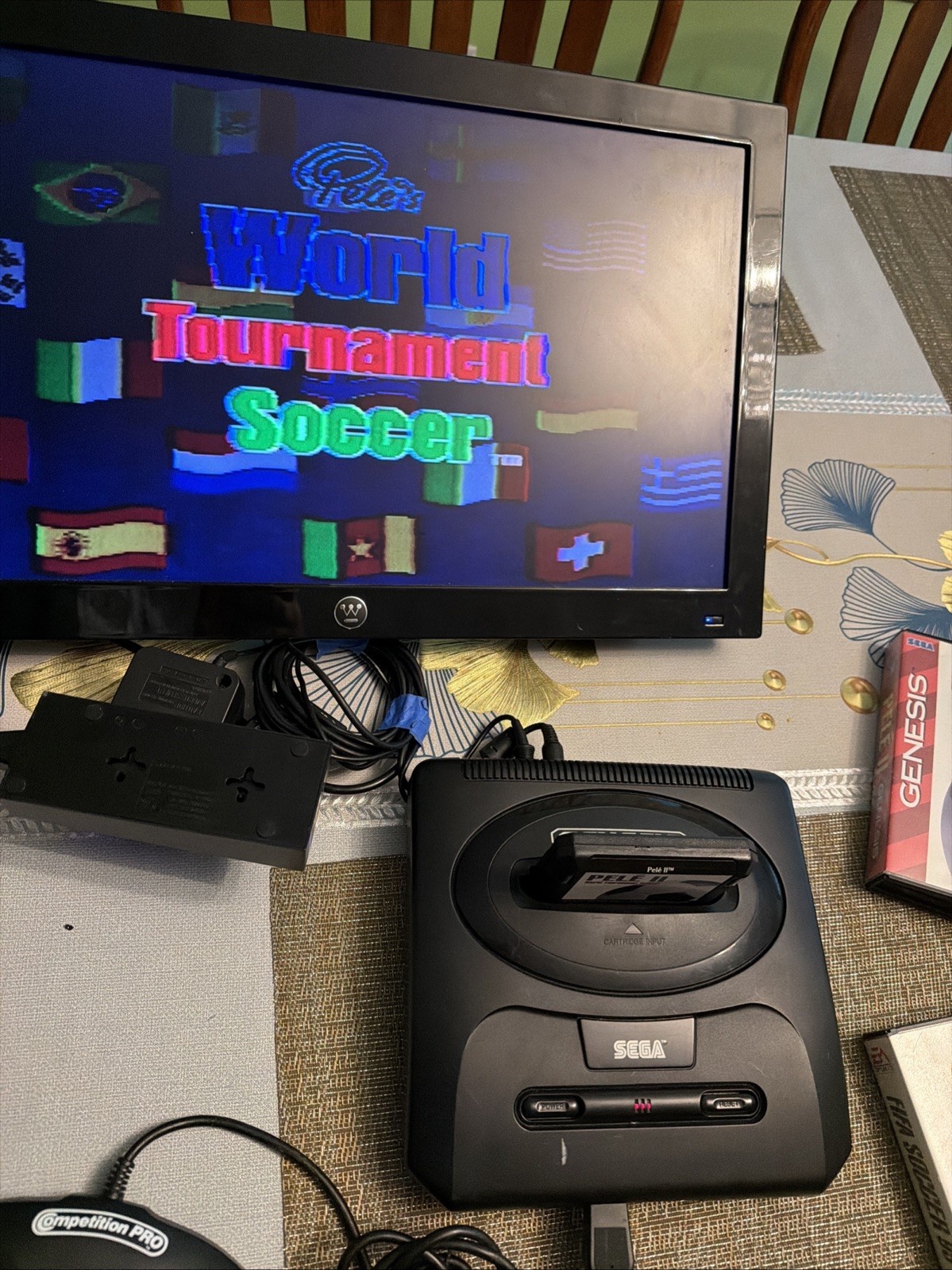 Sega Genesis Model 2 Console W/Pele 2 TESTED & WORKING