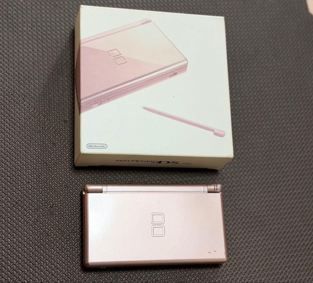Nintendo DS Lite Metallic Rose Charger Box Console Only Tested Working Japan