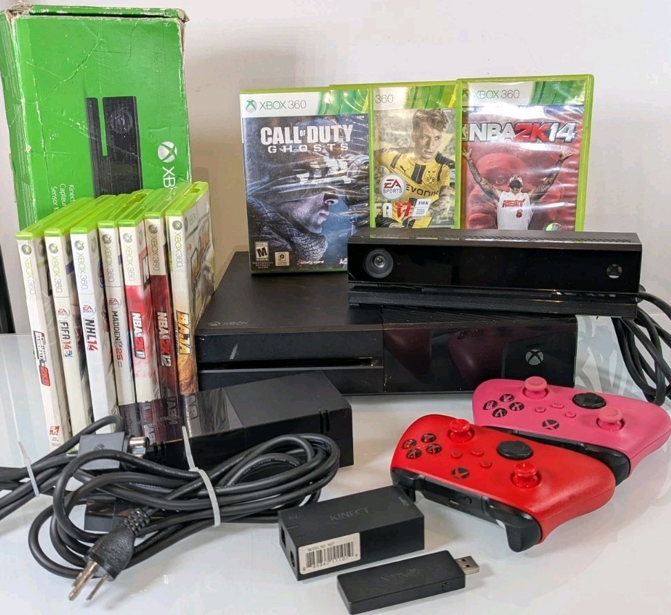 Microsoft Xbox One 500GB Console With Kinect Sensor, 2 Controllers, 10 Games