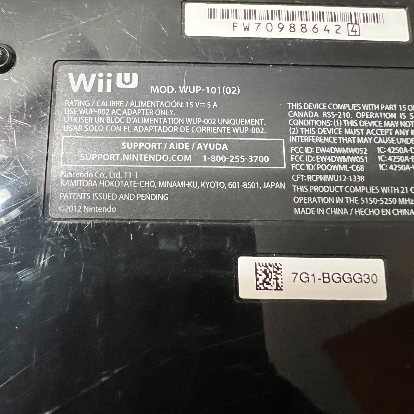 Nintendo Wii U 32GB Deluxe Console Only Factory Reset/Tested WUP-101(02) Black