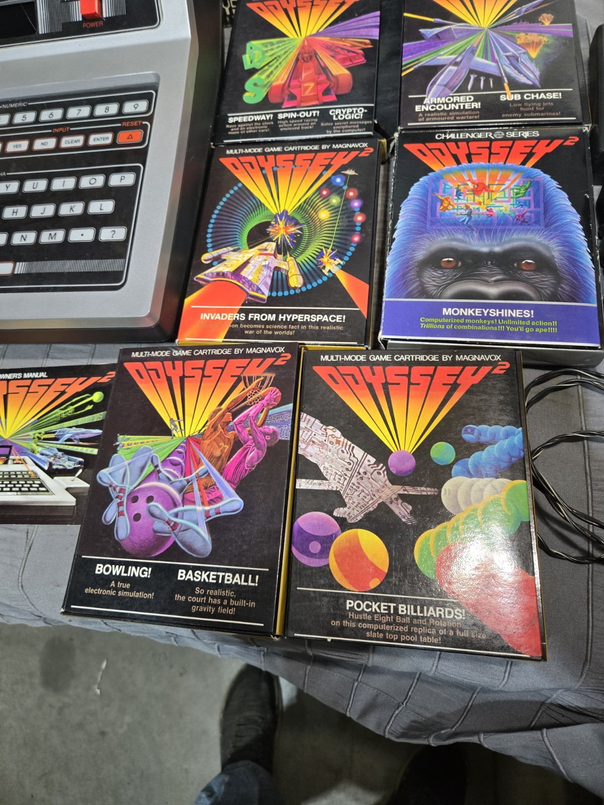 Magnovox Odyssey 2 Console Bundle Power Supply Box 6 Games Tested Working