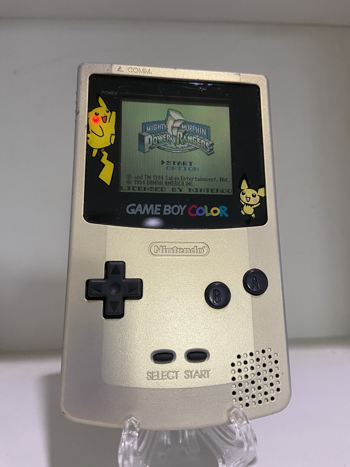 Pokemon Game Boy Color Gold & Silver Pikachu Pichu Console CGB-001 Tested