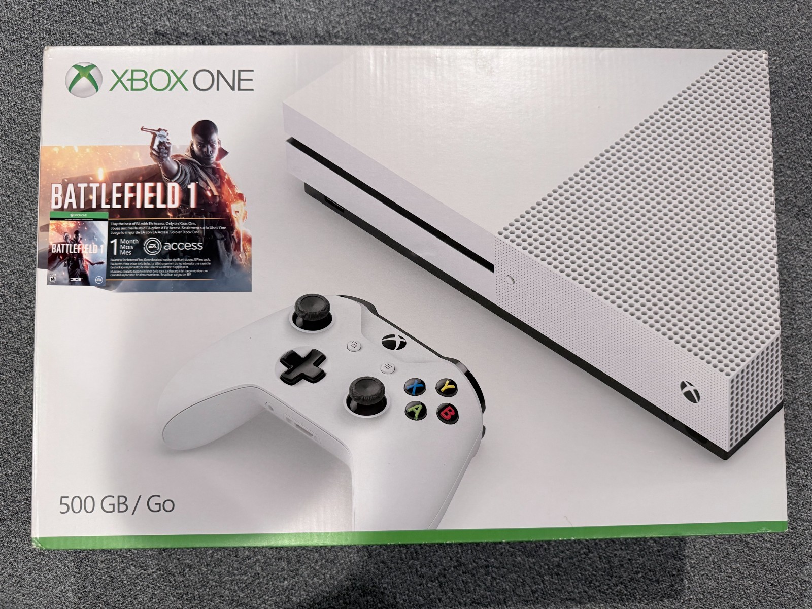 NEW Factory Sealed Microsoft Xbox One S 500GB Battlefield 1 Bundle Console