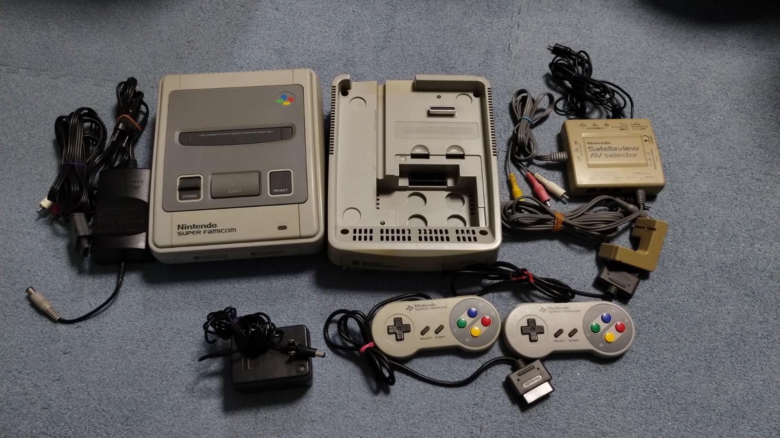Nintendo Satellaview SHVC-032 with SNES and all adapters Tested Working