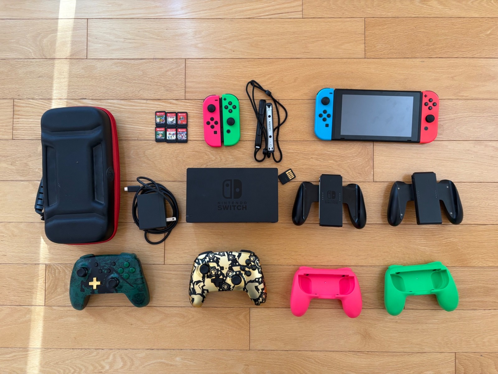 Nintendo Switch with games and accessories
