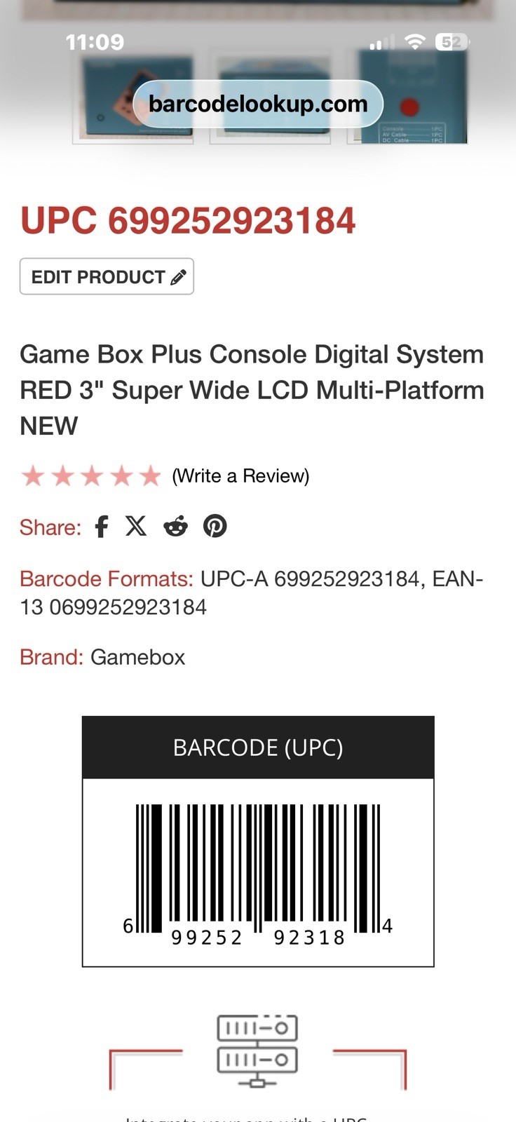 Game Box Plus Handheld Console – Retro Gaming System w/ Preloaded Games White