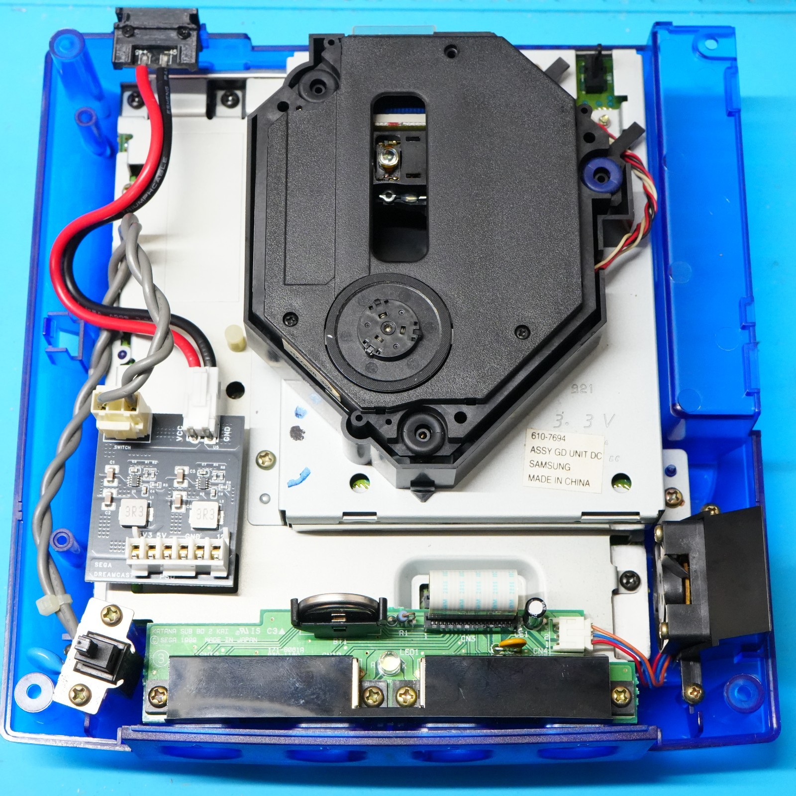 SEGA Dreamcast VA1 Console Translucent Blue Shell USB-PD Power Supply MOD NTSC-J