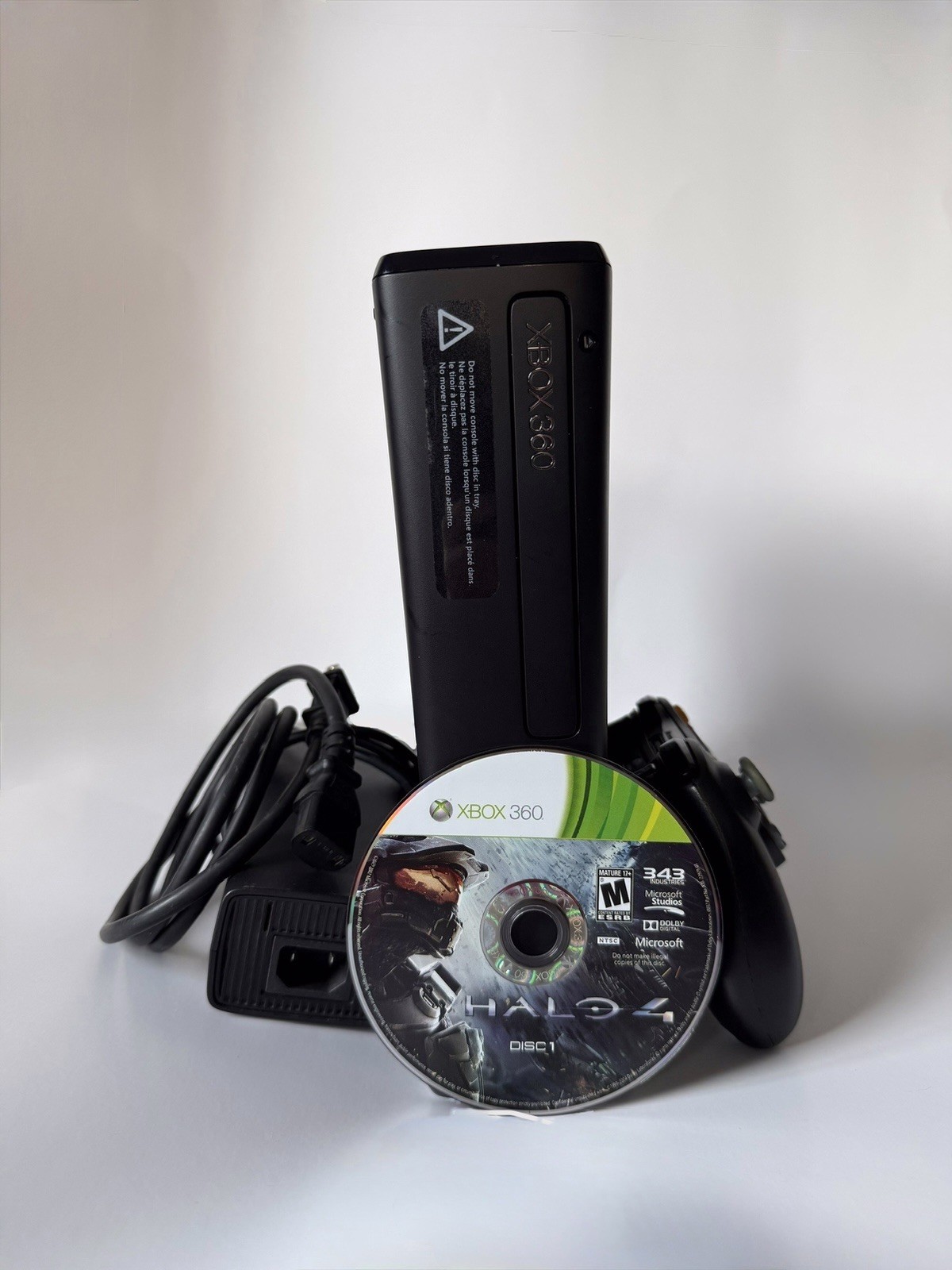 Microsoft Xbox 360 S Bundle With Controller And Game Halo 4 Tested Working ✅