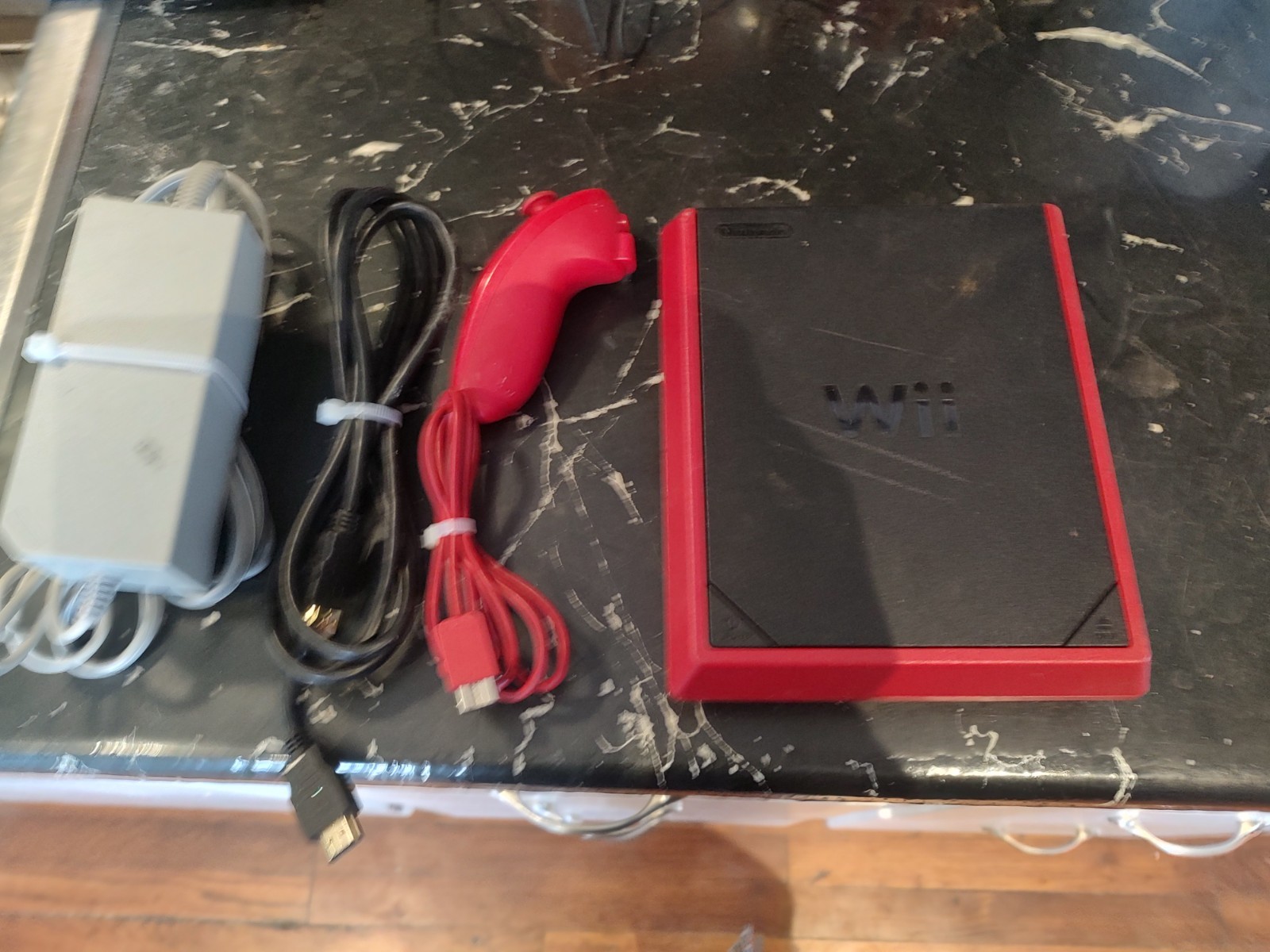 Nintendo Wii Mini Console Red RVL-201(USA) w/ All Cables NO CONTROLLER Tested