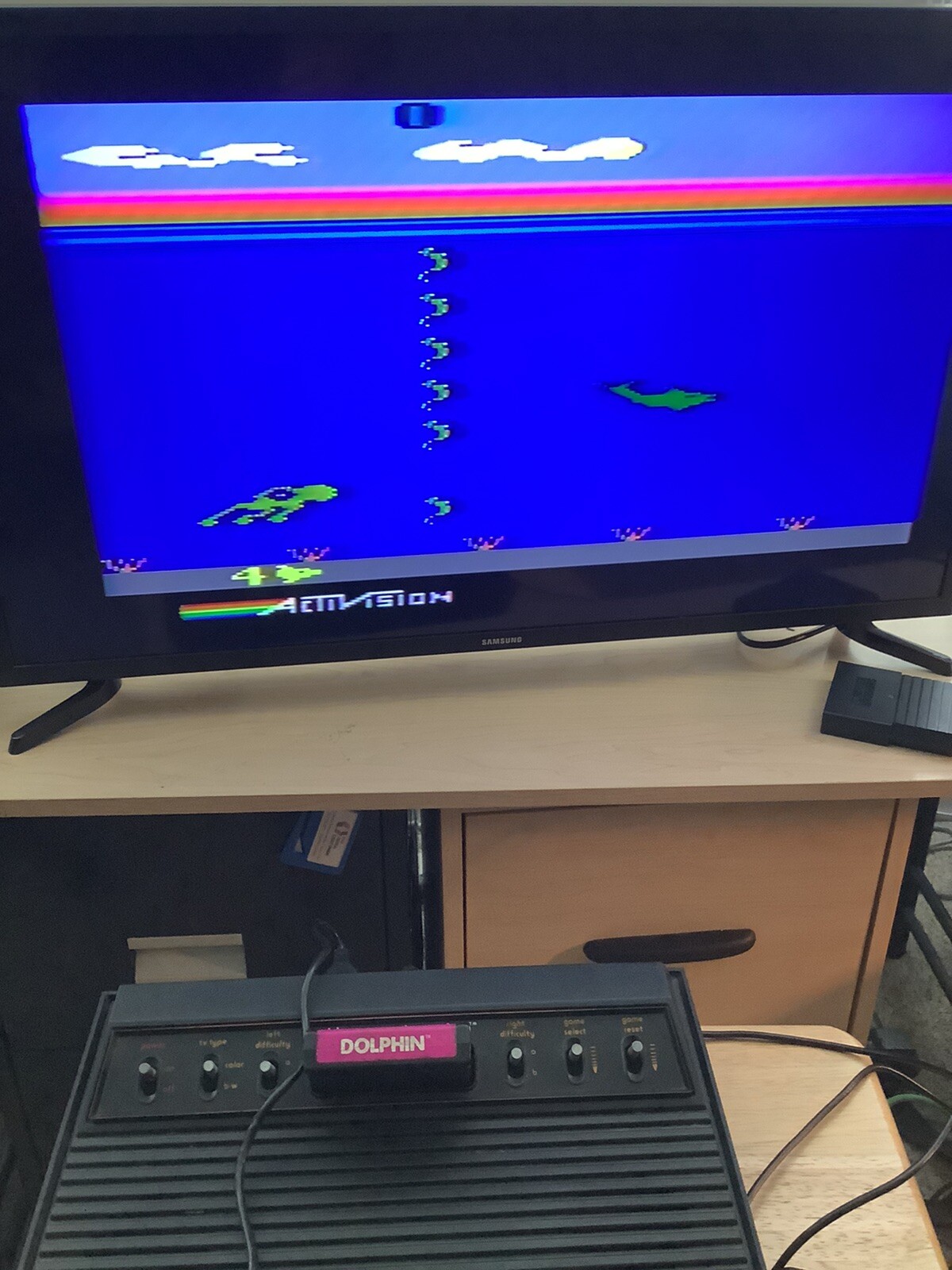 Atari 2600 Sixer Taiwan Variant CX-2600 . 15 Games + AC adapter