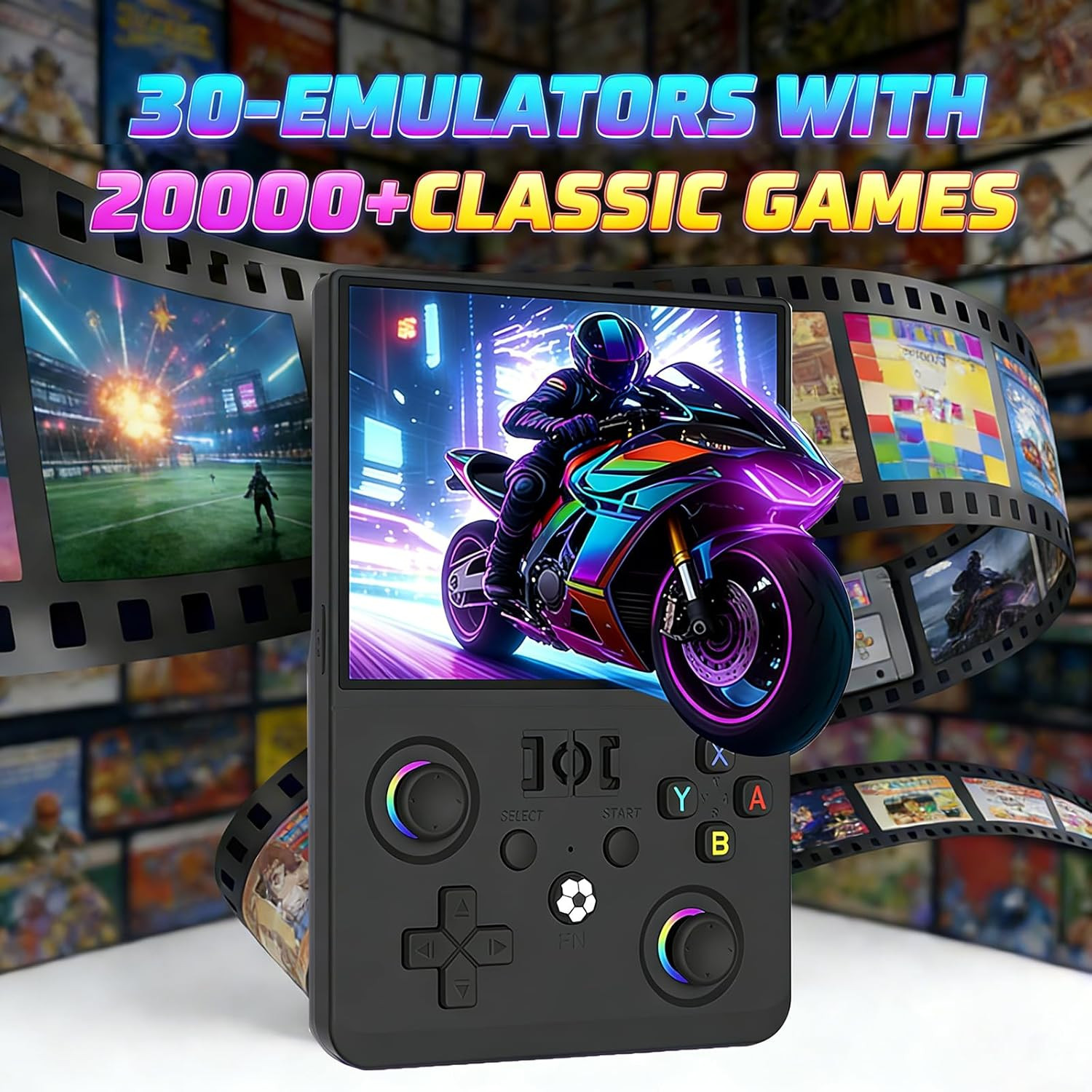R36MAX 2 Retro Handheld Game Console, 4.5 Inch IPS HD Screen Portable Retro Game