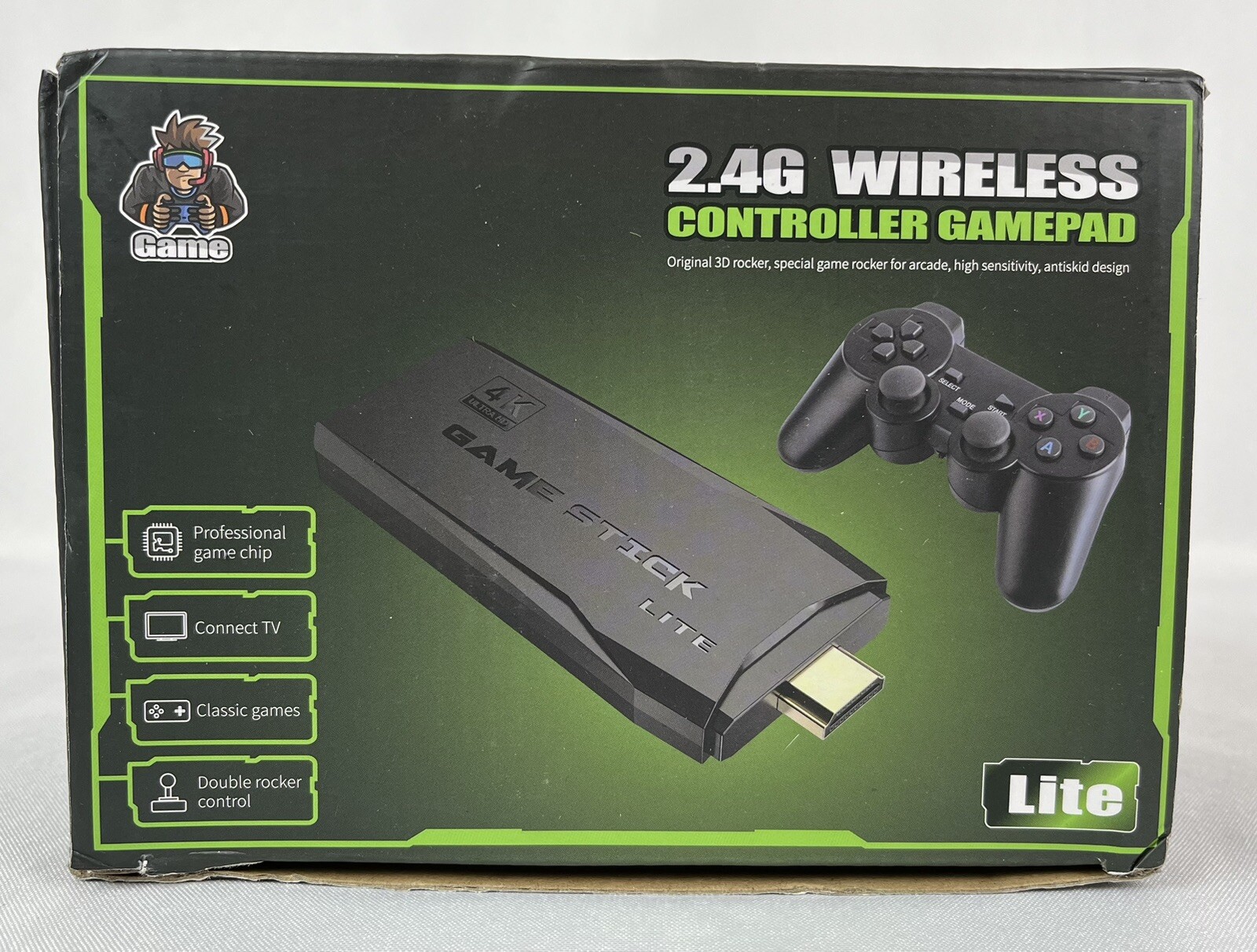 2.4G Wireless Controller Gamepad Lite HDMI Console & 2 Controllers -NEW-Free S/H