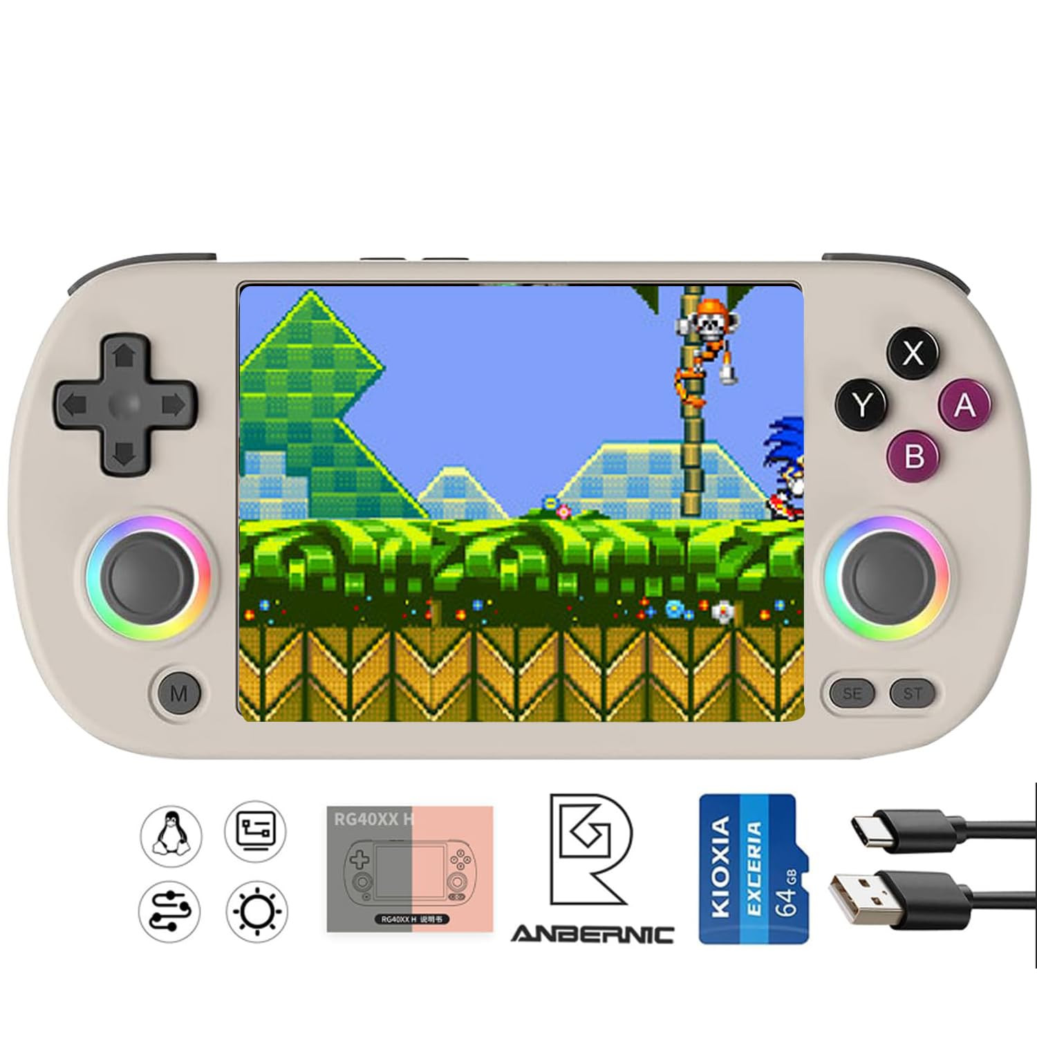 Anbernic RG40XX H Handheld Game Console Rg40Xxh Retro Gaming Console 4.0” IPS S