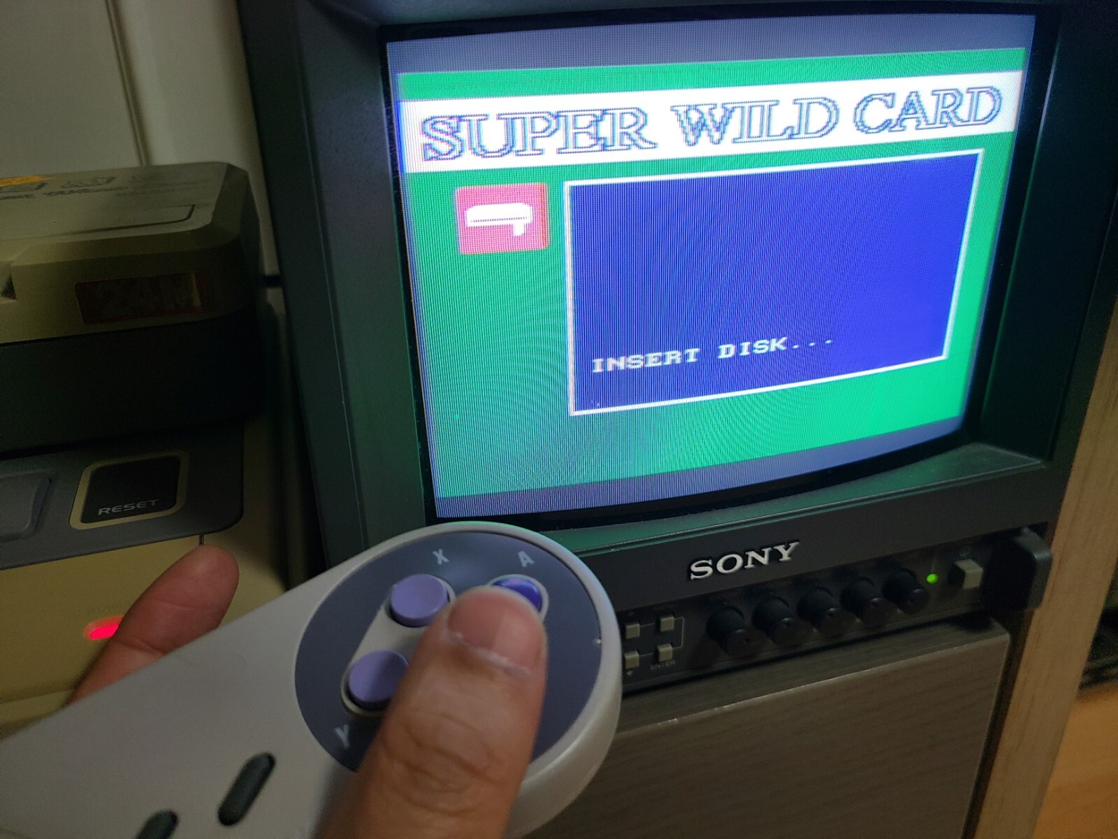 Nintendo Super Famicom Game Console & Wild Card SMS3201 3.5Disk for PAL SFC SNES