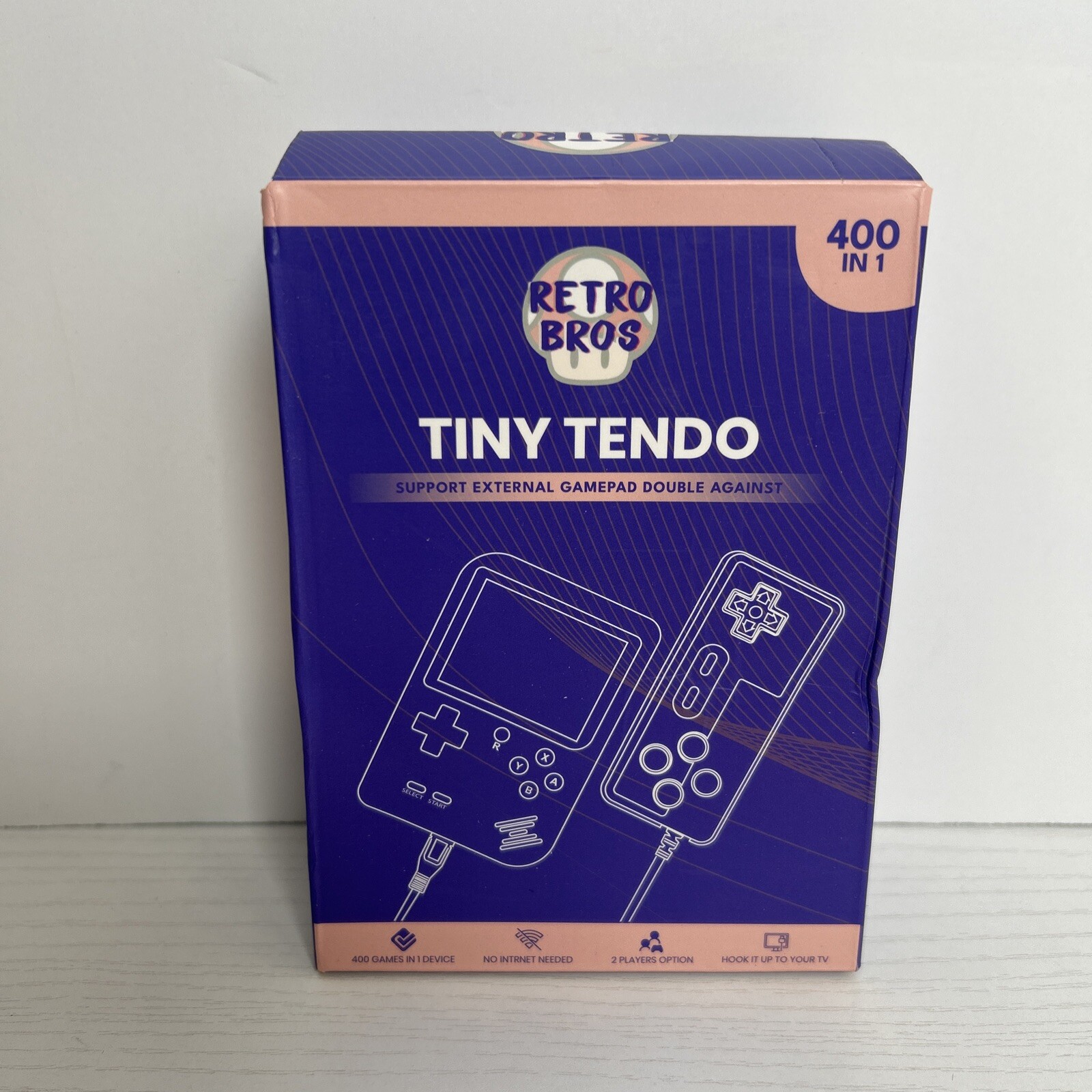 Retro Bros Tiny Tendo 400 In 1 Support External GamePad Double Against, Pink