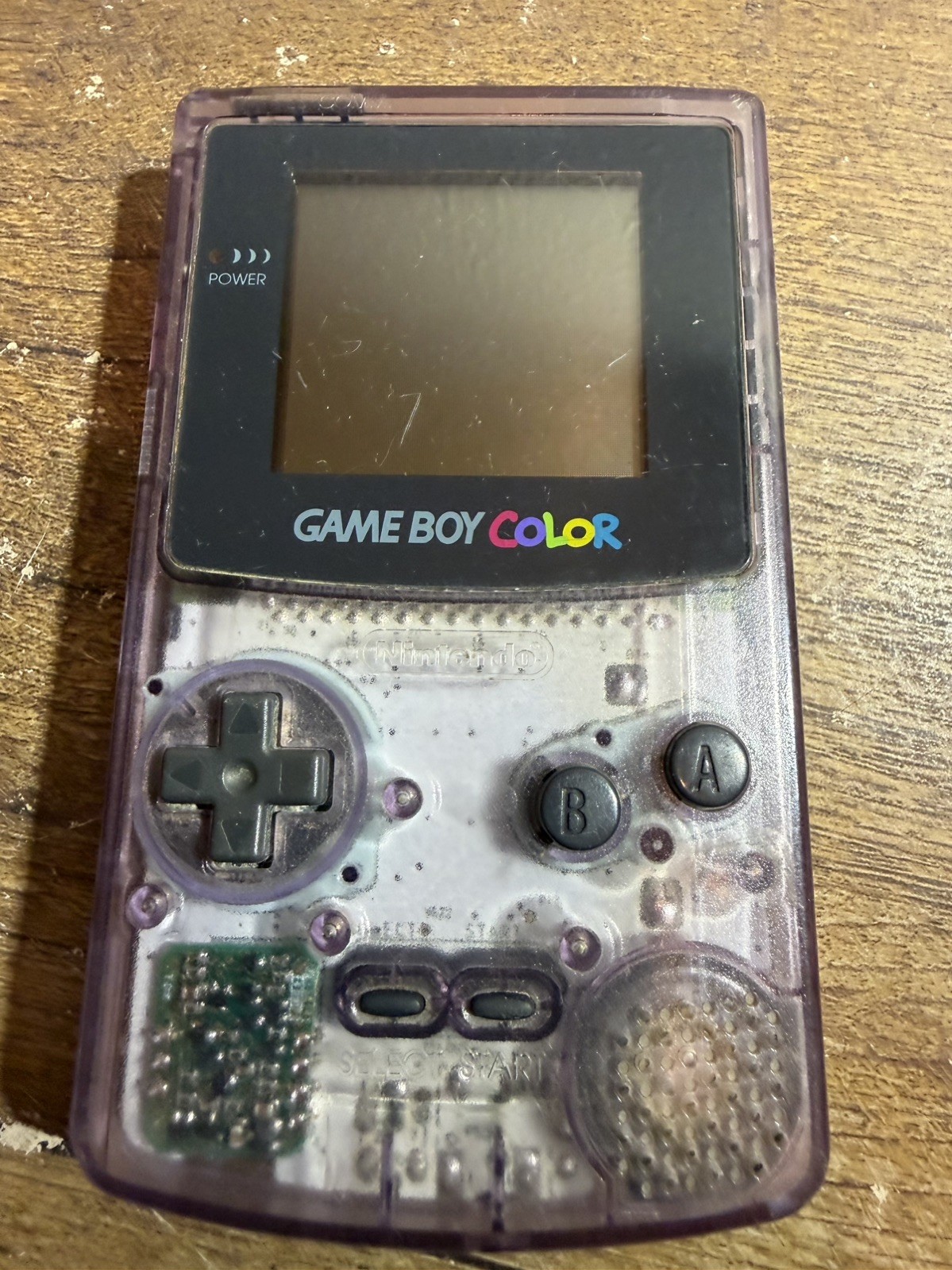 Nintendo Game Boy Color Purple CGB-001 Handheld “No Sound” Game Included A5