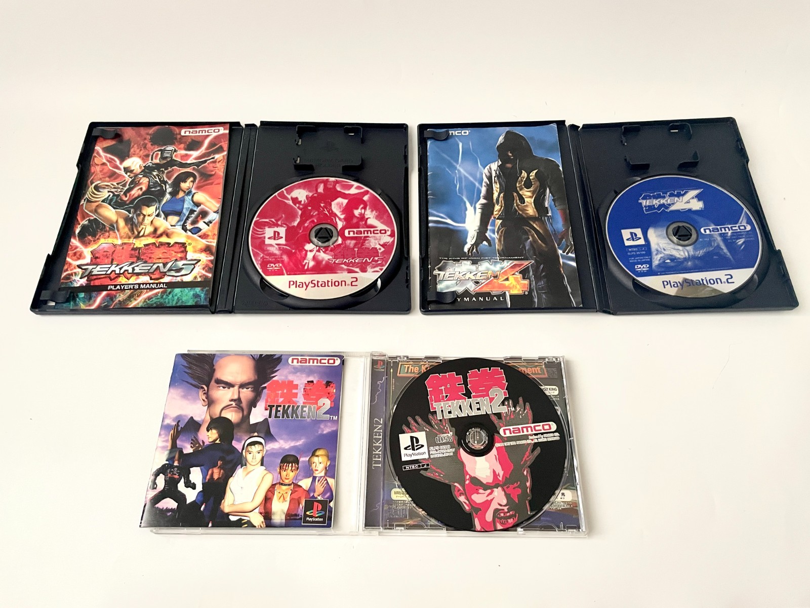 HORI Fighting Stick PS Arcade Controller Bundle with Tekken 2 4 5 PS1 PS2 Japan
