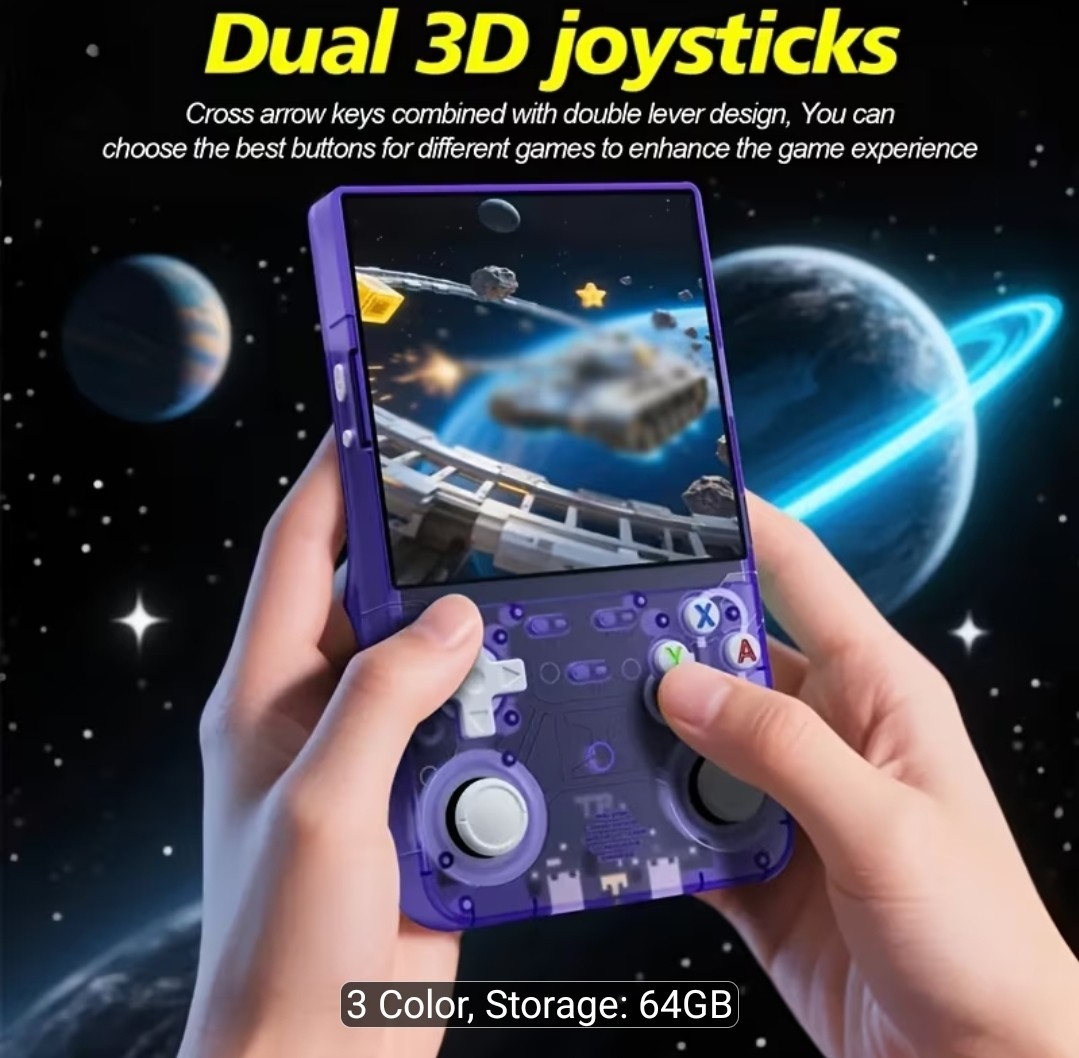 R36 Ultra 4″ 720×720 Handheld Game Console 64GB Wi-Fi USB-C Purple