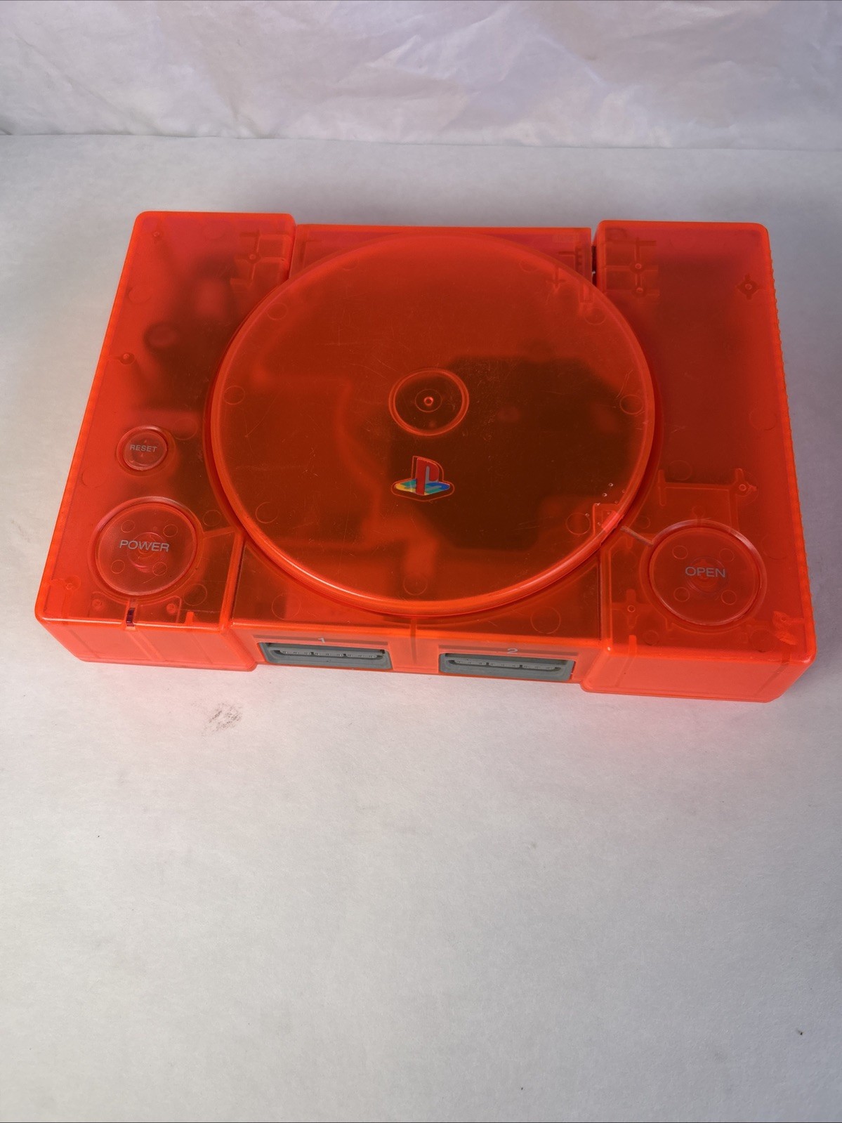 Sony PlayStation 1 PS1 Modified Console W Orange Shell Japan & NTSC Mod