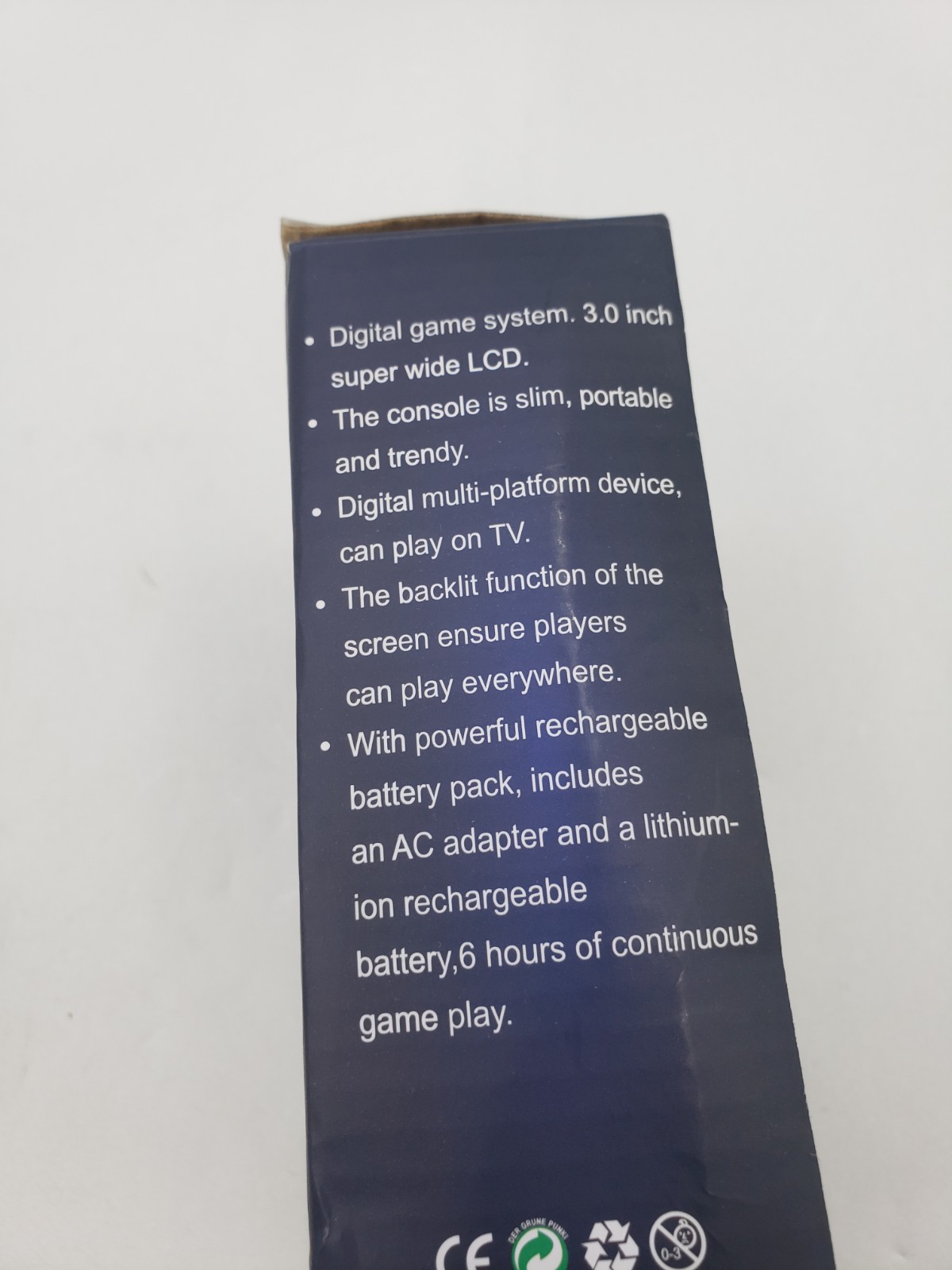 Game Box Plus digital game system, rechargeable battery