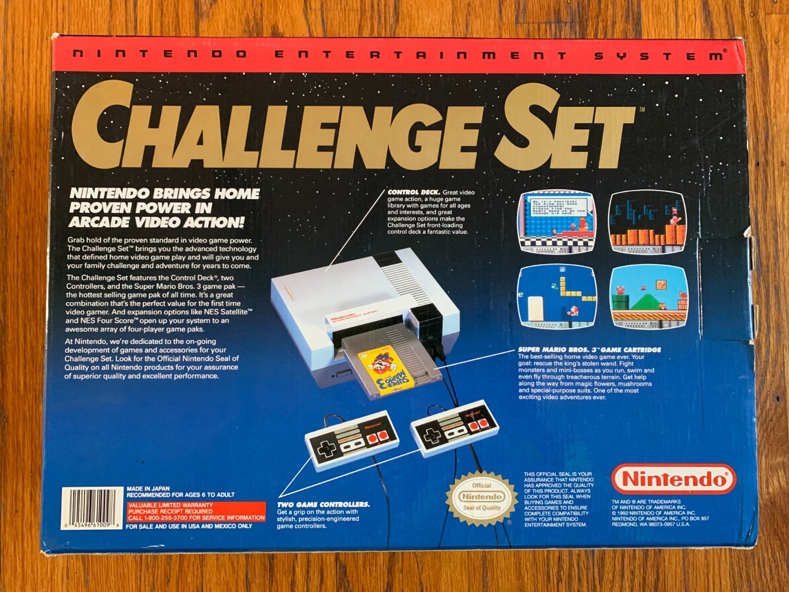 Nintendo NES Challenge Set console system 100% complete in box with protector