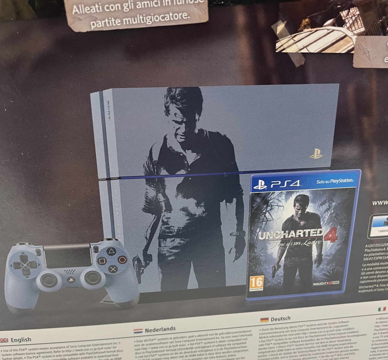 PS4 CONSOLE 1TB LIMITED EDITION UNCHARTED 4 BLUE LIMITED NEW FACTORY SEALED 2019