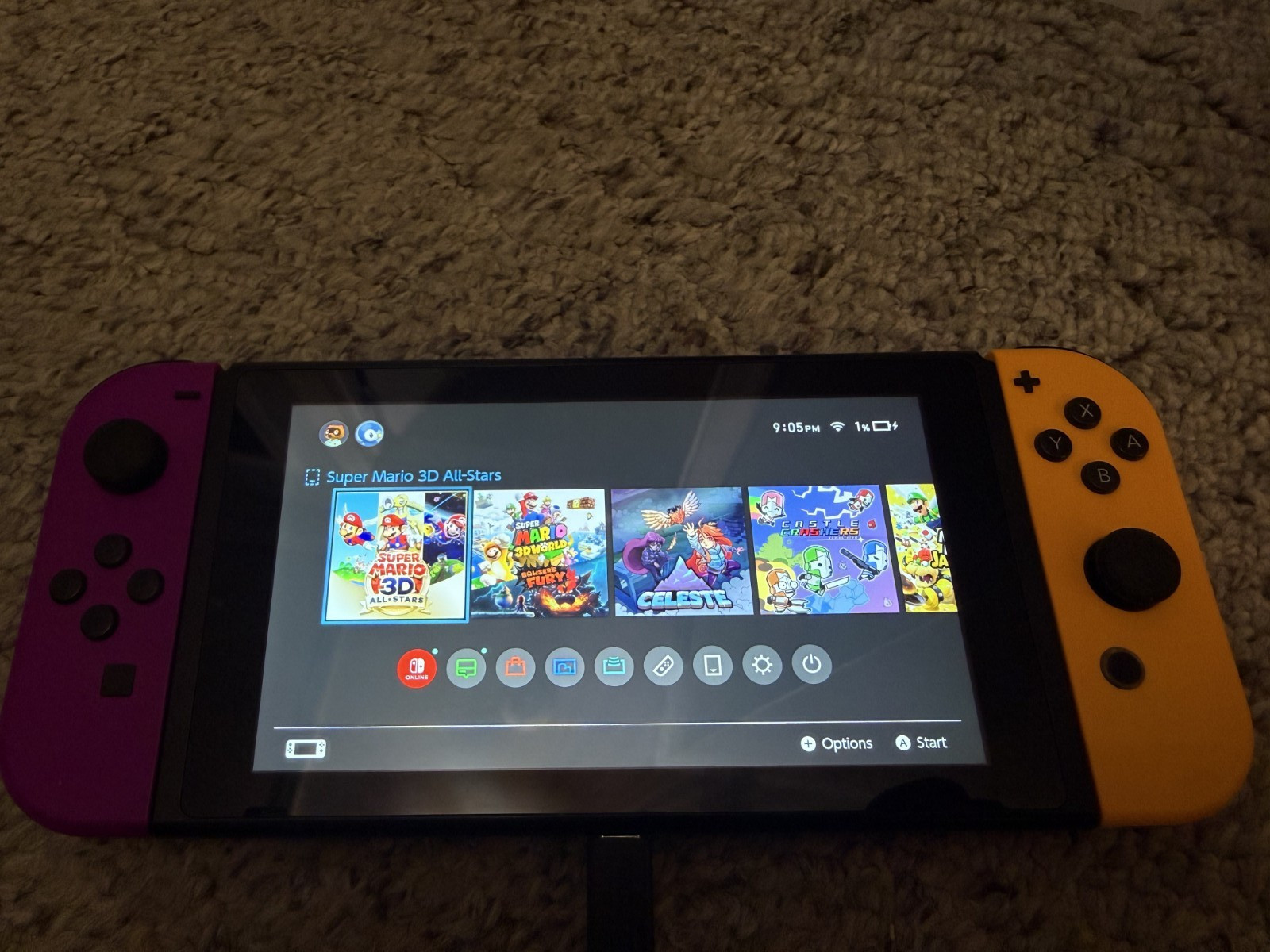 Nintendo Switch 32GB Console with Orange and Purple Joy‑Cons Original Packaging