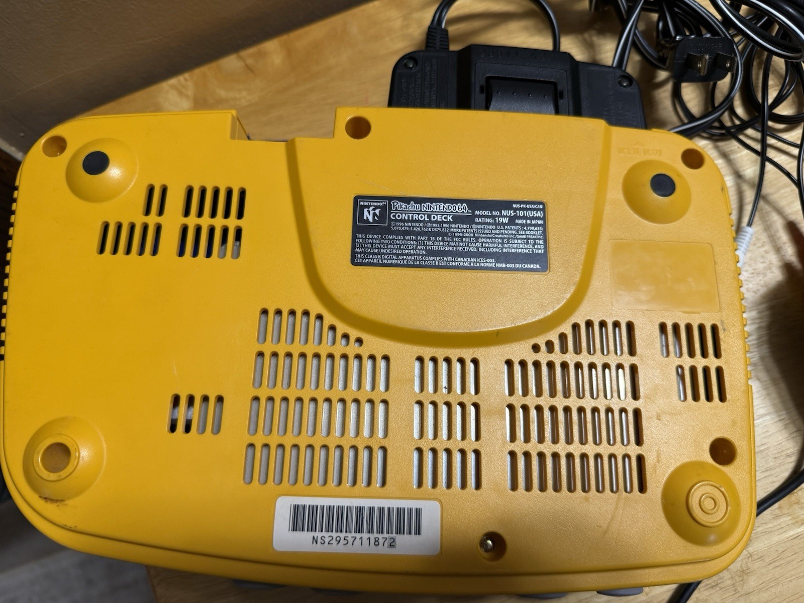 Vintage 1990s Nintendo 64 Pikachu Edition With One Controller * Works!*
