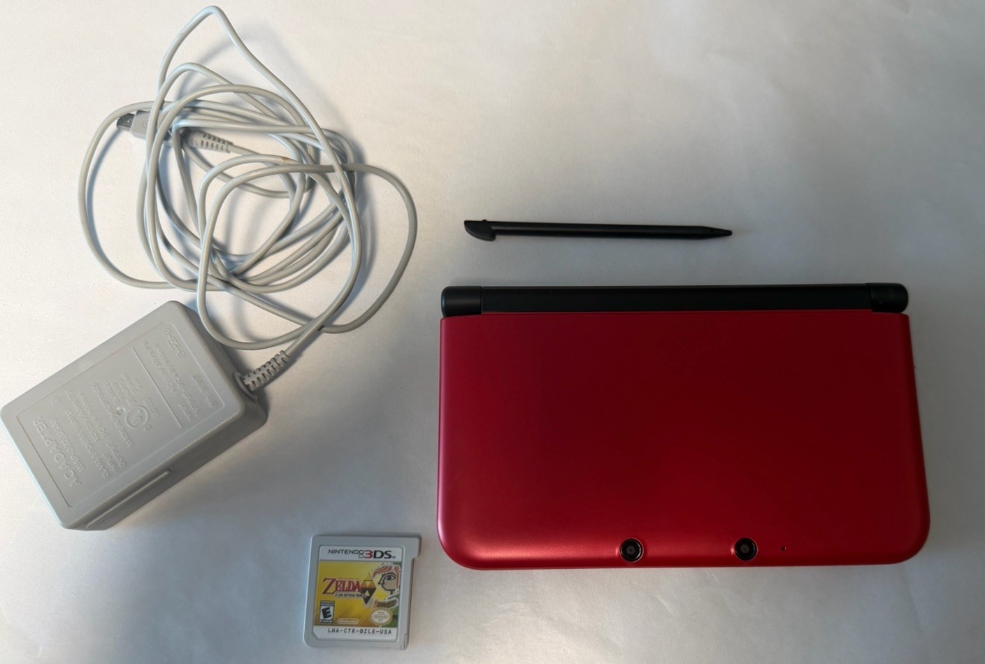 Nintendo 3DS XL Handheld System Red/Black with Charger, Stylus USA