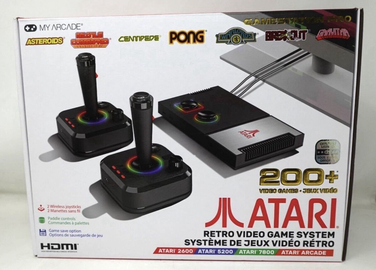 My Arcade Atari Gamestation Pro Retro Video Game System with 200+ Games, New