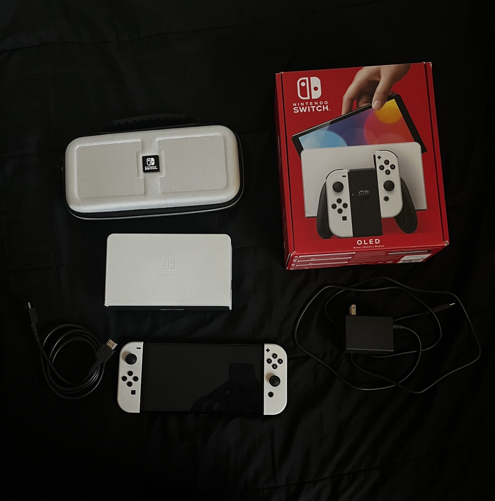 Nintendo Switch OLED Model Console – 64GB – White (Used + 128GB SD CARD + CASE)