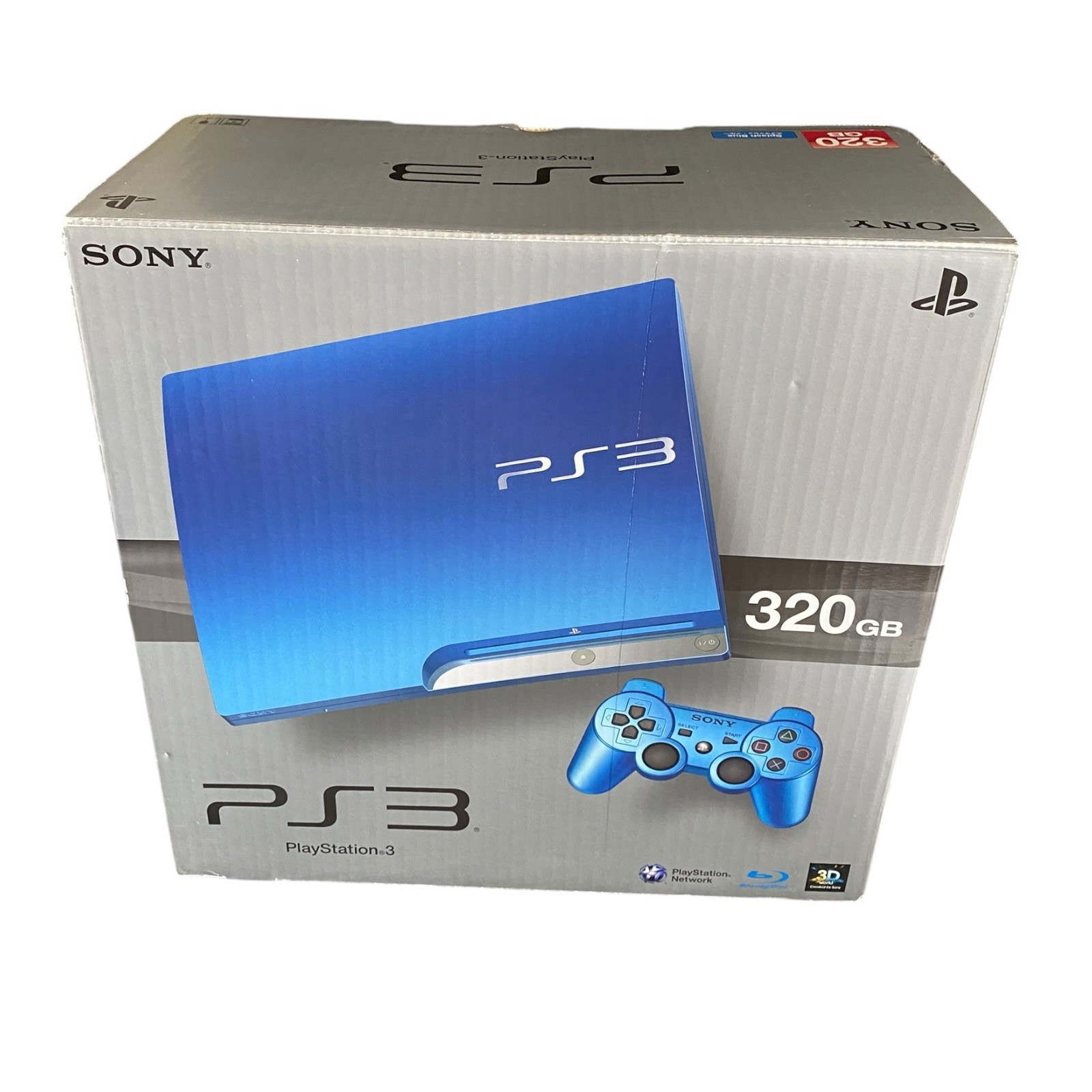 SONY PlayStation 3 PS3 Splash Blue Slim Console CECH-3000B SB 320GB From Japan