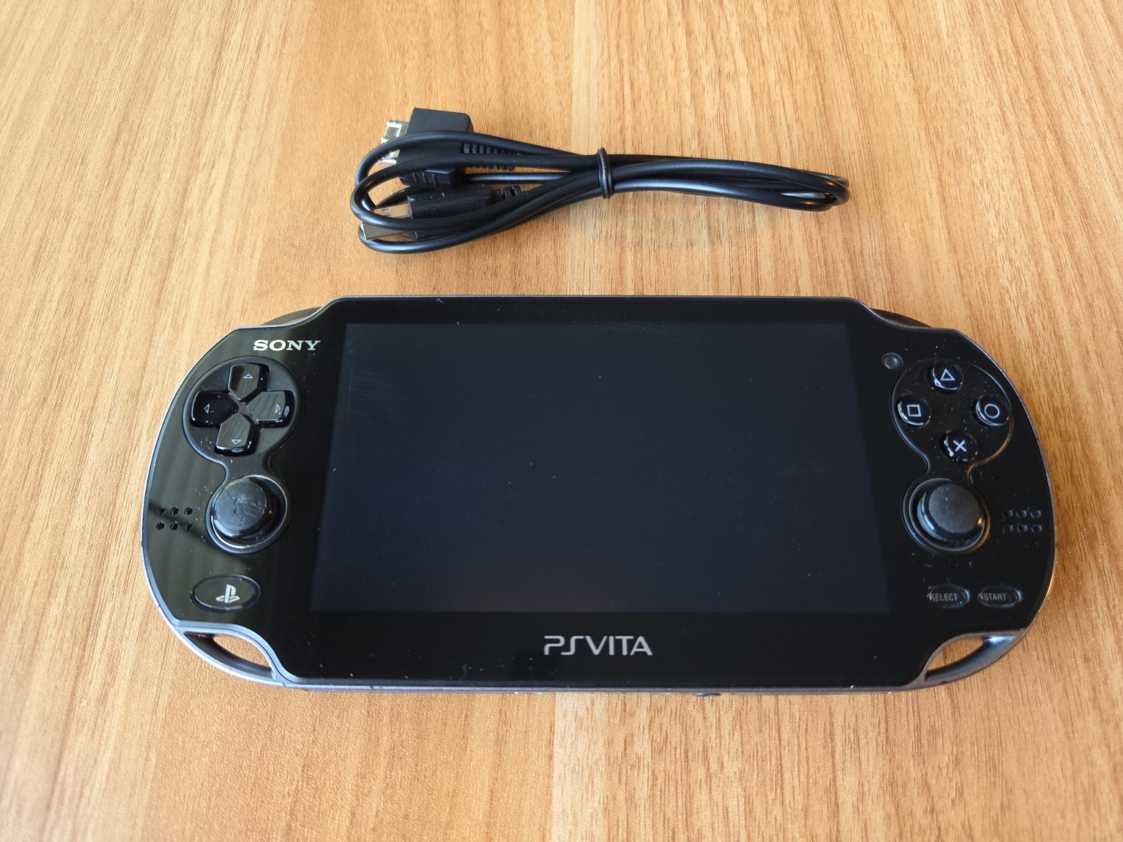 Sony Ps Vita PCH-1100 Crystal Black Model Console And Charger TESTED