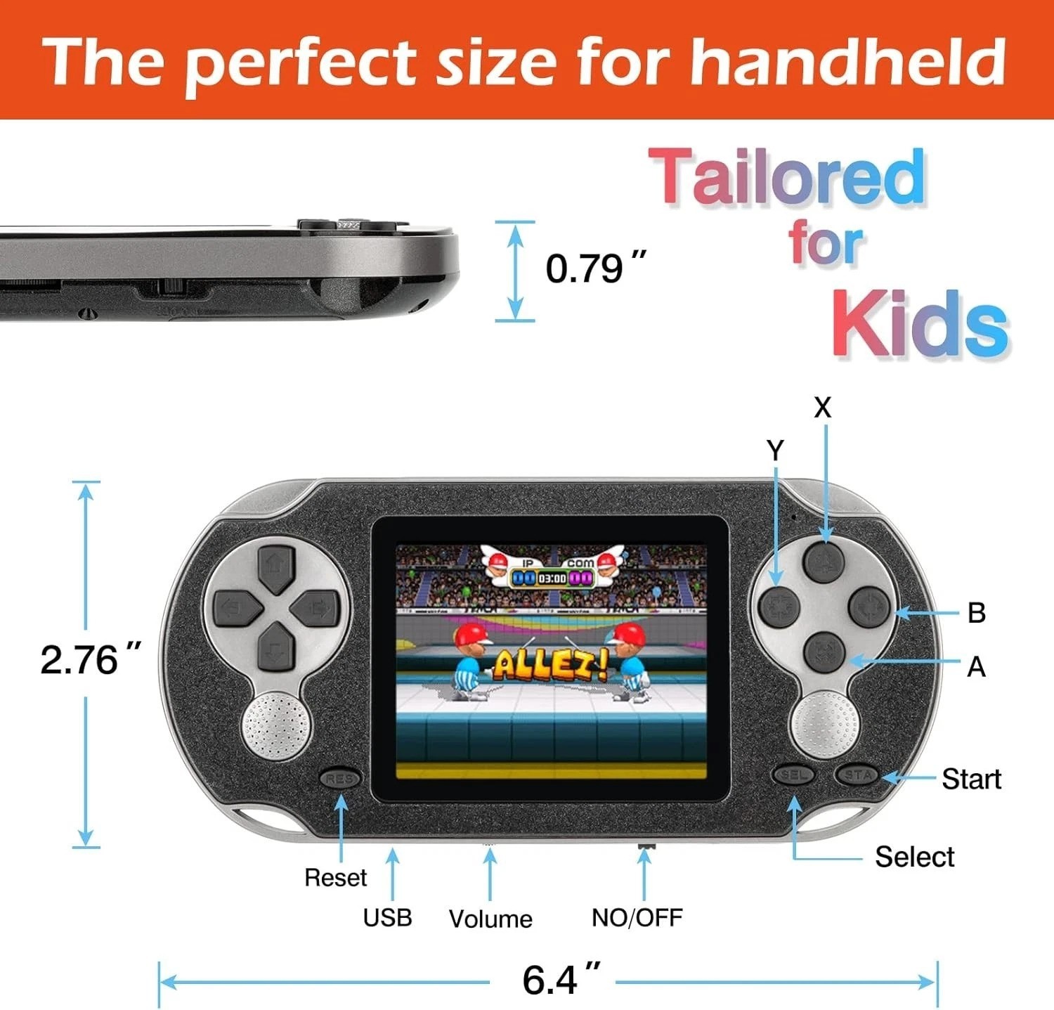 16 Bit Handheld Game Console for Kids & Adults – 230 Retro Games Included