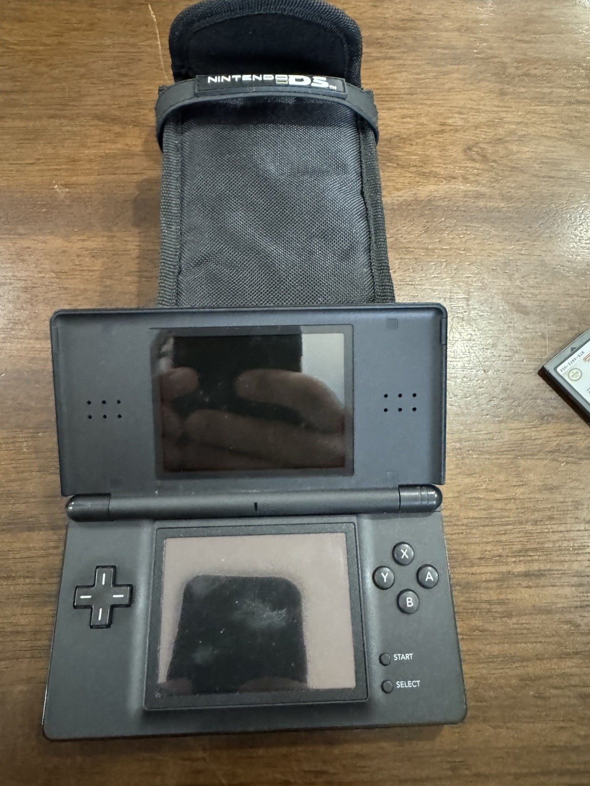 Nintendo DS Lite Black Console w/ Case & Game Untested For Parts/Repair