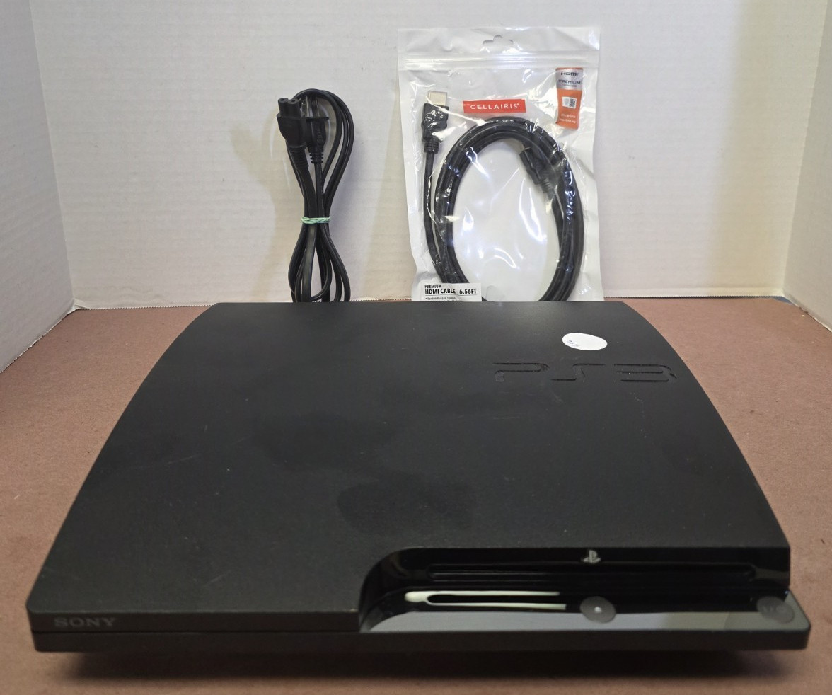 Sony PlayStation 3 Console Black With Plug and HDMI Cable FIRMWARE 4.46 (C10)