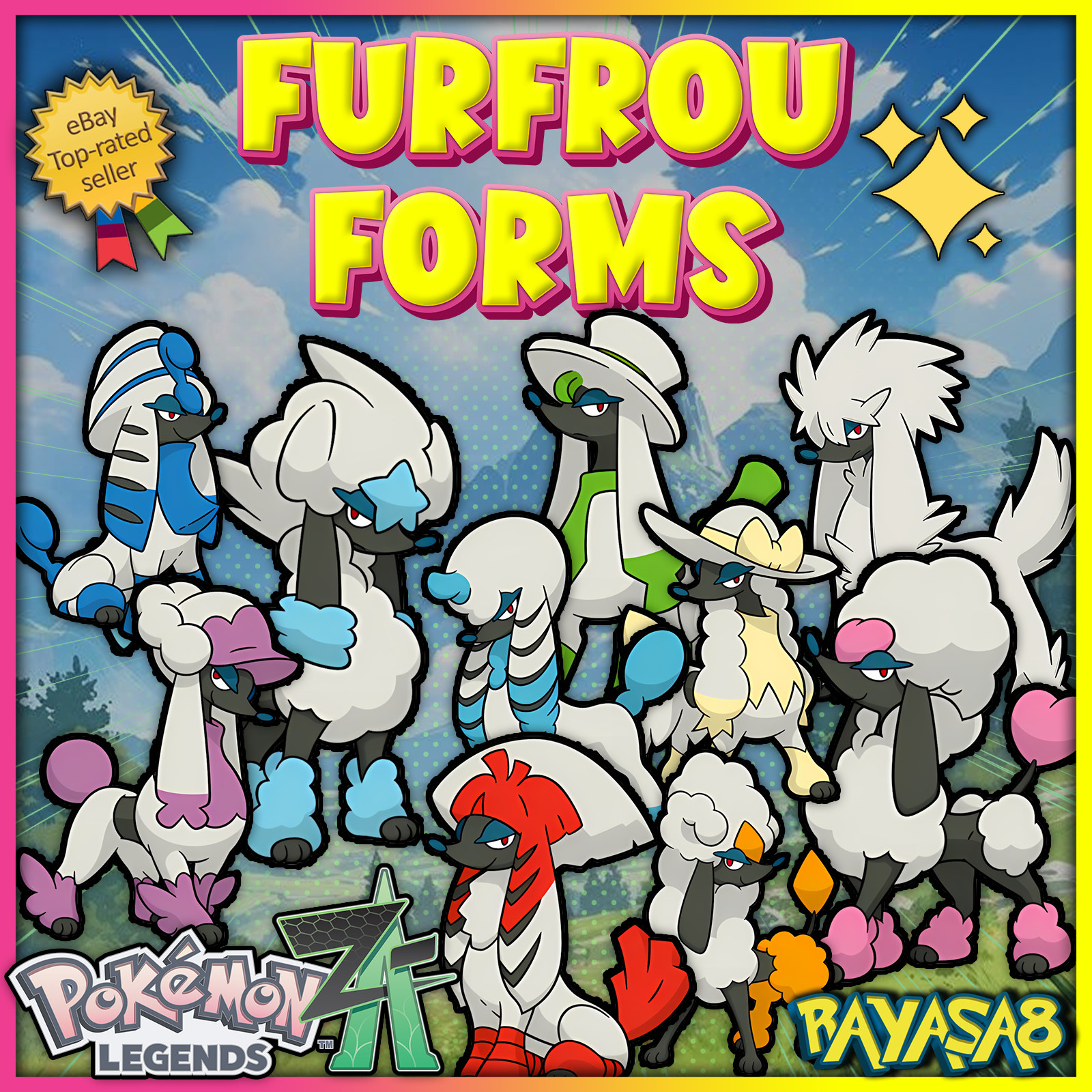Furfrou Alpha All Forms Pokemon Legends ZA 6IV🌟 Shiny/Non-Shiny
