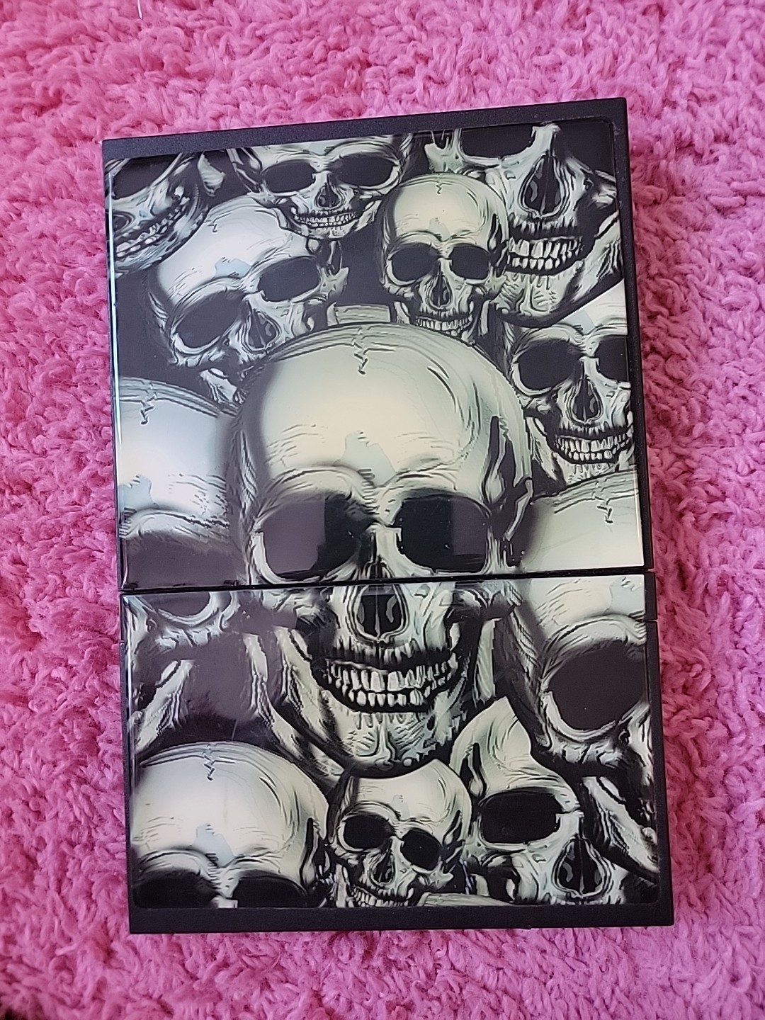 Sony PlayStation 2 Console Slim. Skull skin Color with all attachments Works..