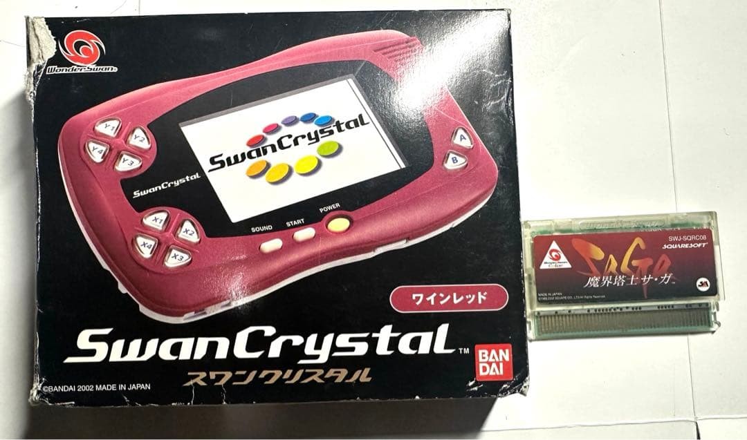 Bandai WonderSwan Wonder Swan WS Crystal Console Blue Wine Red with Box Tested