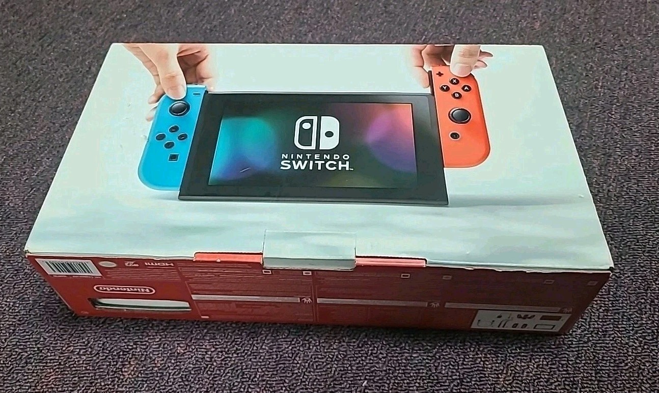 Nintendo Switch 32GB Gray Console with Neon Red and Neon Blue *Box Only*