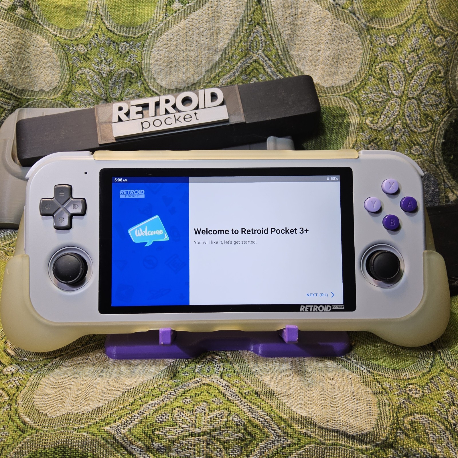 Retroid Pocket 3+ Handheld Game Console Gray USB-C w/ Accessories & Box 128gb