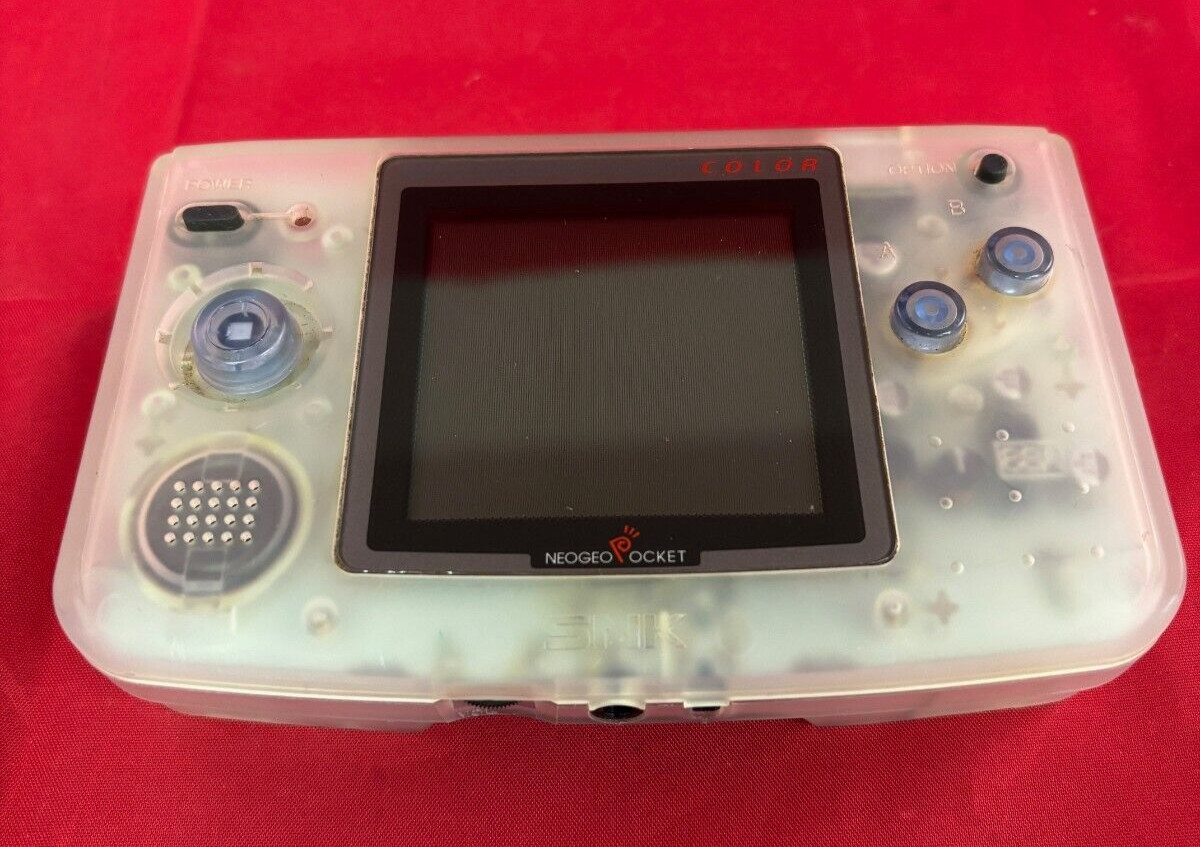 SNK NeoGeo Pocket Color Crystal White Handheld System Game Untested From Japan