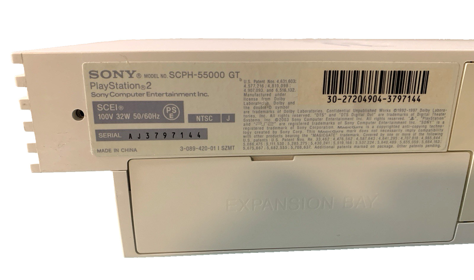 Sony PS2 SCPH-55000GT Ceramic White Console Set Tested Working NTSC-J From Japan