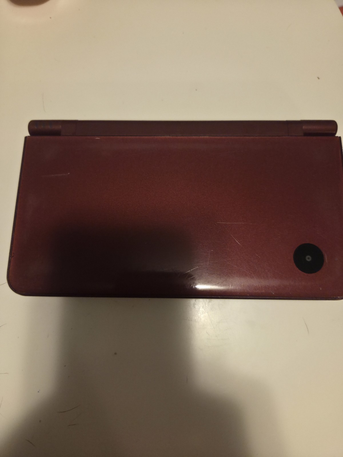 Nintendo DSi XL Console Burgundy Working No Charger, Some Damage Please Read