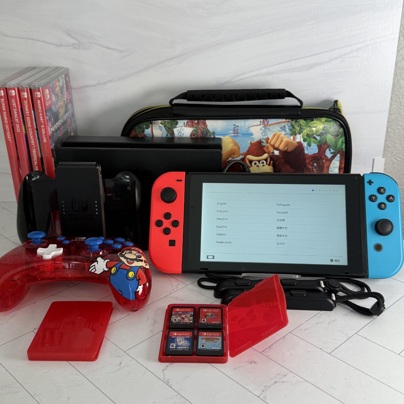 Nintendo Switch Model HAC-001 Console 32GB + 128 GB microSD See Photos! #H954