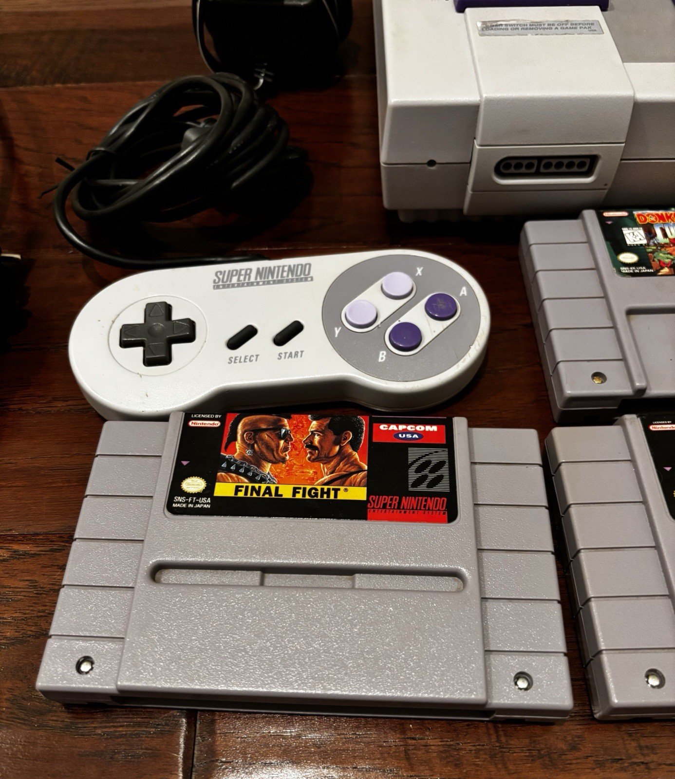 Super Nintendo 1 Chip SNES Console Bundle 1CHIP-with Games-Super Mario World