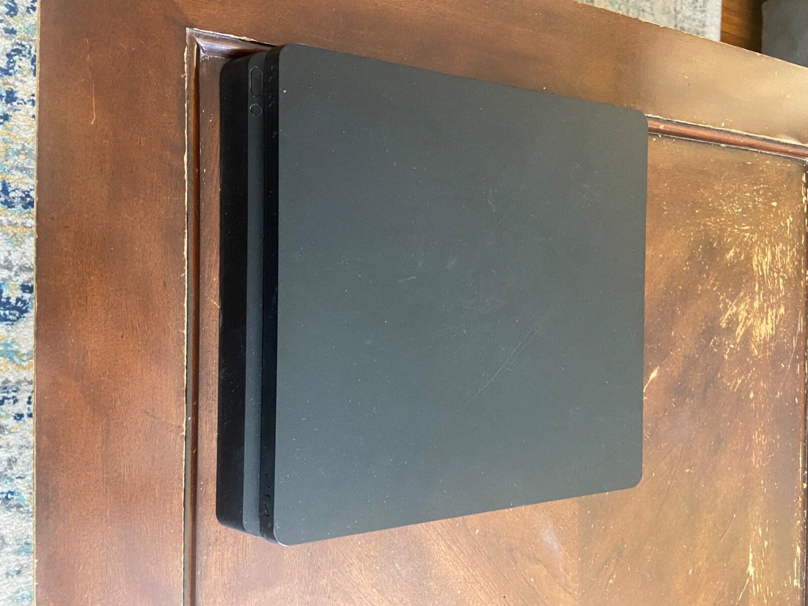 sony ps4 slim 500gb console with controller, 4tb external hard drive, and 4 game
